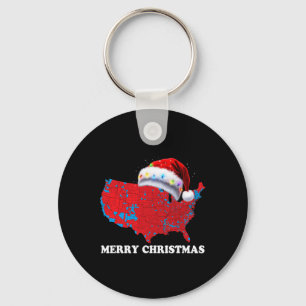 Trump Election Map Merry Christmas Holiday Santa H Key Ring