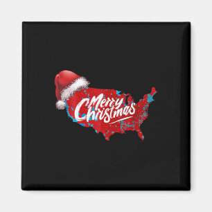 Trump Election Map Merry Christmas Holiday Santa H Magnet