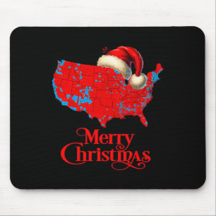 Trump Election Map Merry Christmas Holiday Santa H Mouse Pad