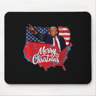 Trump Election Map Merry Christmas Holiday Santa H Mouse Pad