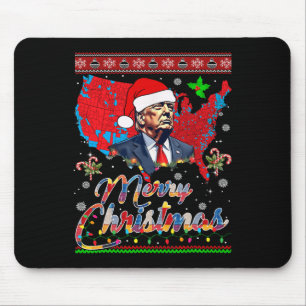 Trump Election Map Merry Christmas Holiday Santa H Mouse Pad