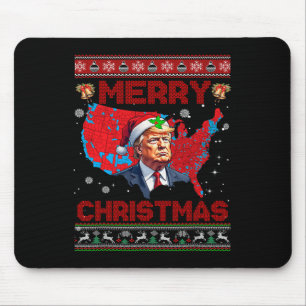Trump Election Map Merry Christmas Holiday Santa H Mouse Pad