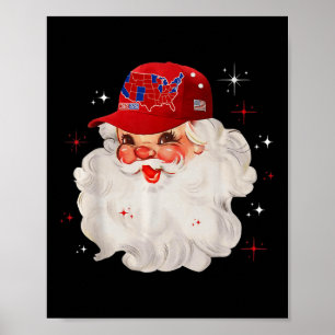 Trump Election Map Merry Christmas Holiday Santa H Poster