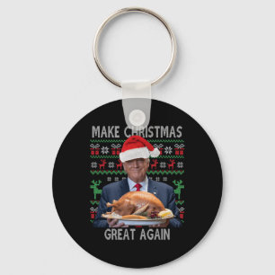 Trump Election Merry Ugly Christmas Holiday Santa Key Ring