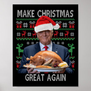 Trump Election Merry Ugly Christmas Holiday Santa Poster