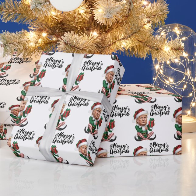 Trump Elf MAGA Holiday Gift Wrapping Paper (Holidays)