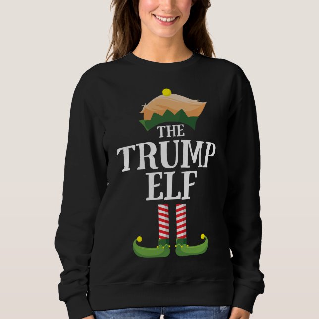 Trump Elf Matching Family Christmas Party Elf Sweatshirt (Front)