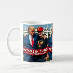 Trump Elon Partners in Crime AI Art Coffee Mug