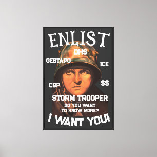 TRUMP ENLIST SS ICU DHS ICE CBP KILLERS CANVAS PRINT