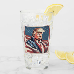 Trump Epic American Flag Drinkware Glass