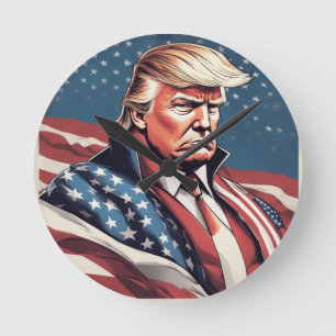 Trump Epic American Flag Wall Clock