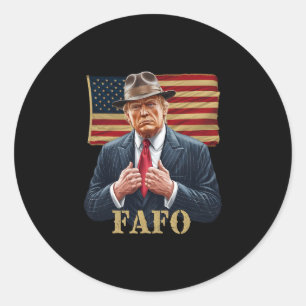 Trump Fafo F Around Find Out Us Flag Vintage 1  Classic Round Sticker