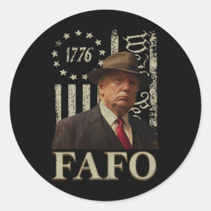Trump Fafo F Around Find Out Us Flag Vintage Classic Round Sticker