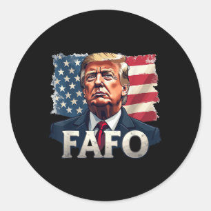 Trump Fafo Find Out Us Flag Vintage Classic Round Sticker