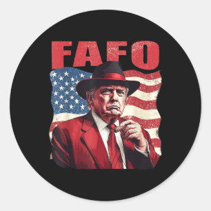 Trump Fafo Funny Fafo Trump American Flag  Classic Round Sticker