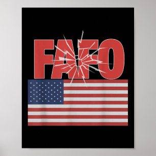 Trump Fafo, Funny Fafo Trump American Flag Poster