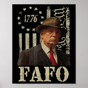 Trump Fafo, Retro Fafo Trump American Flag Poster