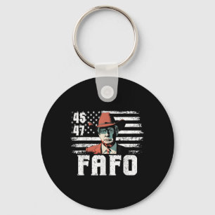 Trump Fafo Us Flag Funny Trump 4th Of July Key Ring