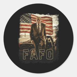 Trump Fafo Vintage President Trump 2026  Classic Round Sticker