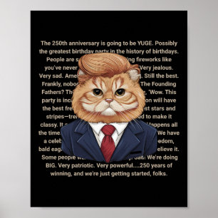 Trump Fake Speech For American 250 Year Usa 250th Poster