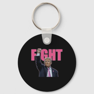 Trump Fight Breast Cancer Awareness Pink Ribbon Su Key Ring