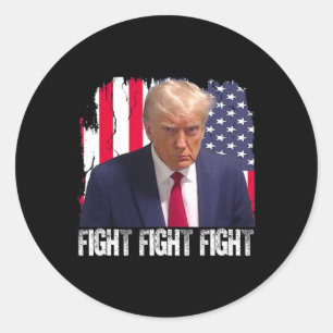 Trump Fight Fight Fight American Flag Donald Trump Classic Round Sticker