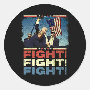 Trump Fight Fight Fight Classic Round Sticker
