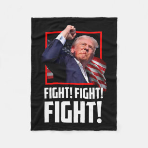 Trump Fight Fighting Fighters Supporters Americans Fleece Blanket