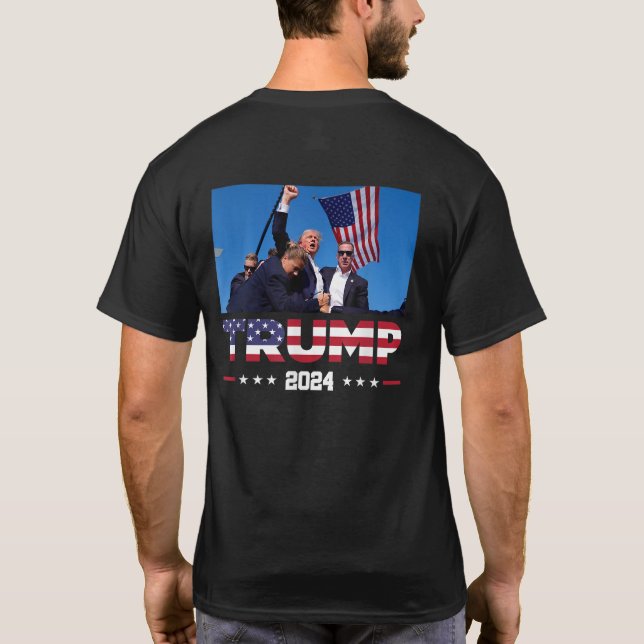 TRUMP Fight Trump Signals To Americans to Fight T-Shirt (Back)