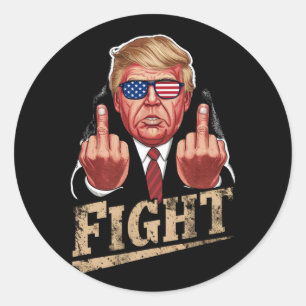 Trump Fight US Election Retro Vintage Classic Round Sticker