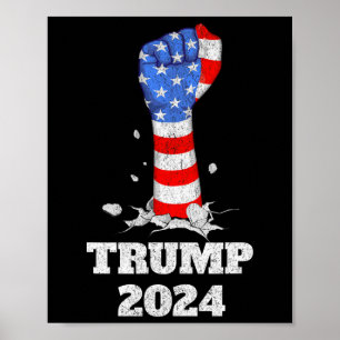 Trump Fist 2024 Stand With Trump 2024  Poster