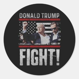 Trump Fist Shirt American Flagtee Trump Fight  Classic Round Sticker