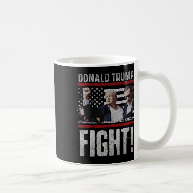 Trump Fist Shirt American Flagtee Trump Fight  Coffee Mug (Right)