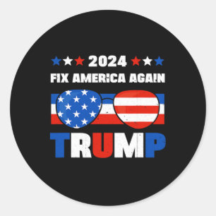Trump Fix America Again Donald Trump Conservative Classic Round Sticker