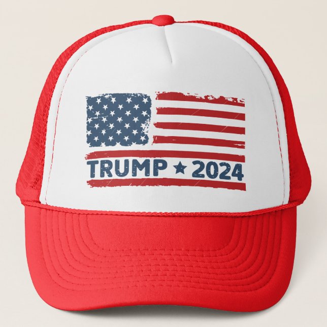 Trump Flag America Trucker Hat (Front)
