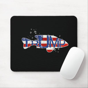 Trump Flag Fish in Bubbles Mouse Pad