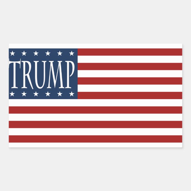 TRUMP FLAG GEAR, MAKE AMERICA GREAT AGAIN. RECTANGULAR STICKER (Front)