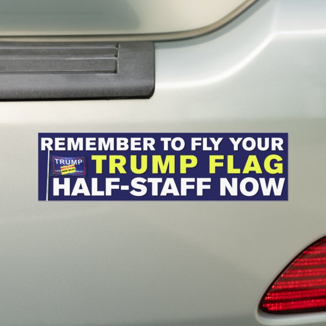 Trump Flag Half-Staff Trump Lost Anti-Trump Bumper Sticker (On Car)