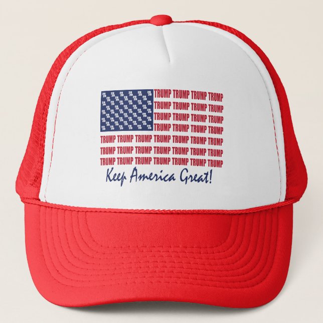 TRUMP-FLAG TRUCKER HAT (Front)