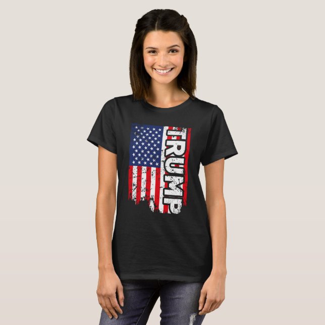 Trump Flag USA American Patriotic Shirt for Women (Front Full)