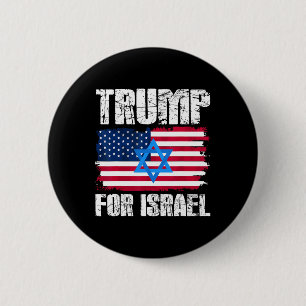 Trump For Israel Republican Jewish Jews Donald Tru 6 Cm Round Badge
