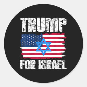 Trump For Israel Republican Jewish Jews Donald Tru Classic Round Sticker