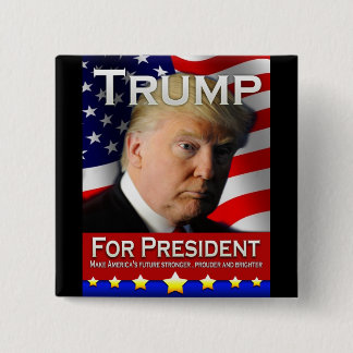Trump For President 15 Cm Square Badge