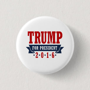 Trump For President 2016 Certified Ribbon 3 Cm Round Badge