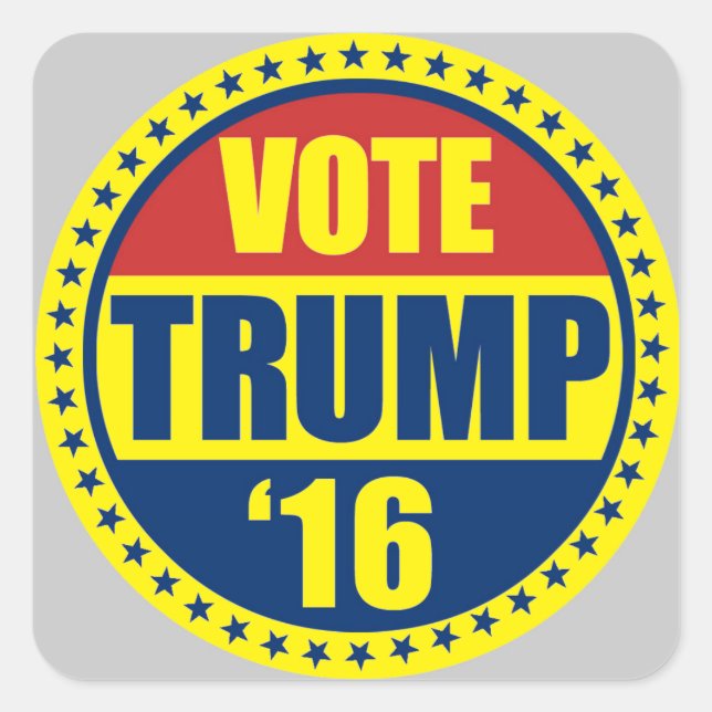 TRUMP FOR PRESIDENT 2016 SQUARE STICKER (Front)