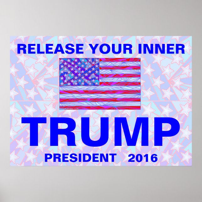 Trump For President 2016 Unique Design Political Poster (Front)