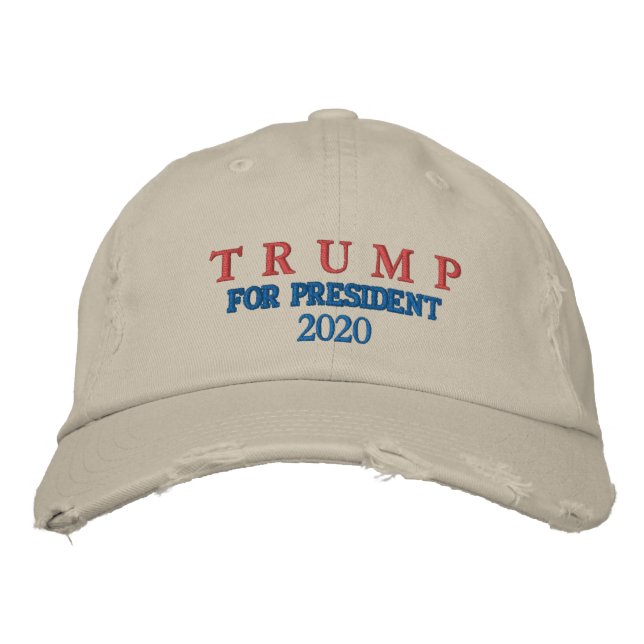 TRUMP FOR PRESIDENT 2020 DISTRESSED CHINO CAP (Front)