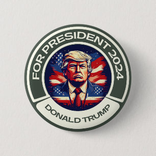Trump for President 2024 6 Cm Round Badge