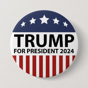 Trump For President 2024 7.5 Cm Round Badge