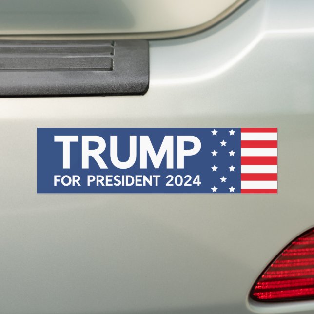 Trump For President 2024 Bumper Sticker (On Car)
